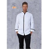CHEF JACKET WHITE +BLACK - Mabrook Hotel Supplies